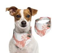 Citrouille Thanksgiving Rose Dahlia Fleur Automne,Bandanas pour Chien, écharpe en Coton, Bavoirs réglables pour Animaux de Compagnie,M