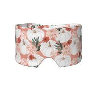 Citrouille Thanksgiving Rose Dahlia Fleur Automne,Masque pour les yeux bloquant la lumière Cache-yeux et cache-oreilles pour le sommeil