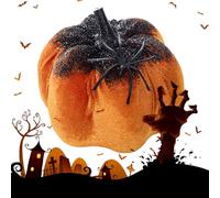 Citrouilles Artificielles | Décoration Citrouille Araignée Halloween,Figurine Velours 3D avec Araignée pour Fêtes Maison Bureau Table Fenêtre