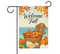 Citrouilles D'Automne Tropical Nautique Plage Côtière Bannière Cour 30X45Cm Drapeaux Éclatantes Suspendre Drapeau De Cour Pour Fêtes Ferme Dortoirs