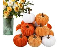 Citrouilles en velours pour décoration, 16 pièces Halloween Velvet Citrouille Decor, Ornement saisonnier pour l'intérieur de la cour arrière Home Farm Patio Yard Entryway