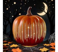 Citrouilles en verre de nuit étoilée, citrouilles lumineuses en verre pour décoration d'automne, décoration d'intérieur pour Halloween et Thanksgiving (20 x 20 cm)