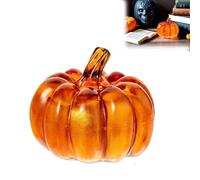 Citrouilles en verre nuit étoilée - Lanterne citrouille LED lumineuse de 7 cm, mini lumière en PVC - Économie d'énergie, lueur agréable pour les yeux pour Halloween, Thanksgiving, décoration de table
