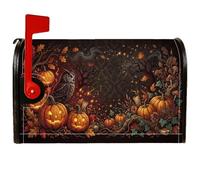 Citrouilles - Housses de boîte aux lettres magnétiques rustiques, feuilles de hibou d'automne pour Halloween, pour extérieur et décoration de cour avant, 45,7 x 53,3 cm