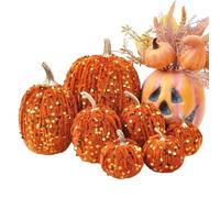 Citrouilles Pour Décoration - Citrouilles d'Halloween Automne | 7 Pièces Thanksgiving Ration pour Intérieur Extérieur Salon Chambre Étudiant Bureau Ferme