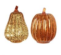 Citrouilles scintillantes à DEL scintillantes, citrouilles de nuit étoilée 2025, citrouilles lumineuses en verre pour la nuit étoilée, décorations d'automne d'Halloween pour la maison, décorations de