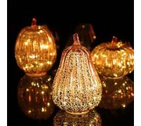 Citrouilles scintillantes à DEL scintillantes, citrouilles de nuit étoilée 2025, citrouilles lumineuses en verre pour la nuit étoilée, décorations d'automne d'Halloween pour la maison, décorations de