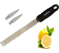 Citrus Zesteur & Râpe à fromage par Adeptchef - à parmesan, Citron, Gingembre, l'ail, les légumes, les fruits - Une Netteté Lame en acier inoxydable Housse de protection, passe au lave-vaisselle,