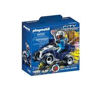 Playmobil 71092 Policier et Quad - City Action - avec Un Personnage, Un Quad avec Moteur à Retro-Fiction et des Accessoires - Intervention Poursuite - Dès 4 Ans