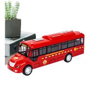 City Bus Toy, Electric Stagecoach, Educational Plaything with Music and Lights, Openable Doors Toys Vehicles for Kids, Presents, Boys Girls, 7.68x2.76x1.97 inches, Red