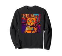 City Cat Boire du café Urban Pop Art, Love Cats Sweatshirt