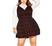 City Chic Grande Taille, Robe Pinafore Check, Imprimé Tartan Baie, Taille 42