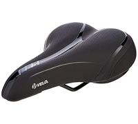 City/Comfort saddle, VELO - FIT TOWNIE, XXL, 267 x 238 mm, black with silver stripes, on card