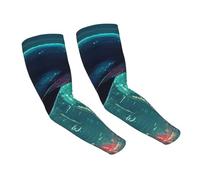 City Dolphins In The Night Sky Summer Sun Protection Bras Manchons de bras Refroidissement pour Hommes Femmes Course à Pied Baseball Golf Cyclisme