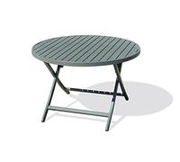 Table de jardin ronde pliante en aluminium 110 cm - Marius