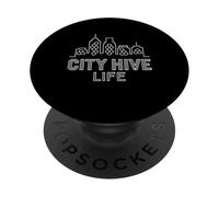 City Hive Life Art Apiculteur Urbain sur Toit PopSockets PopGrip Adhésif