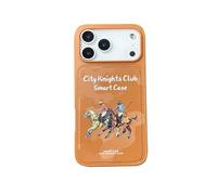 City Knights Club Étui de téléphone portable en cuir PC magnétique pour iPhone 17 Air 16 Pro Max Marque Polo PU Top Antichoc Retour TPU Cover (pour iPhone 12) Jaune