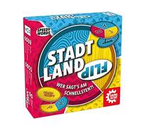 Ville Land Flip, Le Jeu de Mots Super Rapide pour Les Amis et la Famille, Jeu pour Enfants à partir de 8 Ans, Jeu de Voyage dans Une boîte en Carton Pratique, Speedy Words