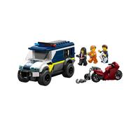 LEGO City Le Fourgon Pénitentiaire - Camion Jouet - Maquette de Van avec Moto, 3 Minifigurines & Porte de Cellule Amovible - Idée de Cadeau d'anniversaire pour Garçon dès 6 Ans 60479