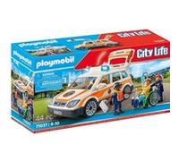 Playmobil Jouet Ambulance 71037 – 3 personnages, secouristes et blessé, accessoires – Dès 4 ans