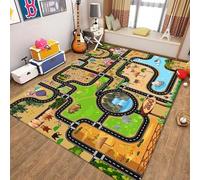 City Life Tapis de jeu pour enfants - Grand tapis de voiture éducatif pour chambre de bébé et salle de jeux