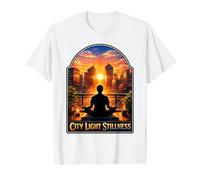City Light Stillness et méditation T-Shirt Graphique avec Valeur, Homme, Blanc, M
