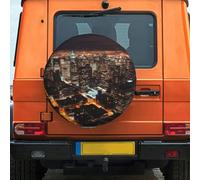 City Lights - Housse de pneu de secours de 38,1 cm, résistante aux intempéries et à la poussière, ajustement universel pour camping-car, remorque, VUS, camion, camping-car