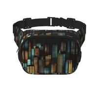 City Lights Sac banane carré double couche avec sangle réglable pour activités de plein air, noir, taille unique, Noir , Taille unique