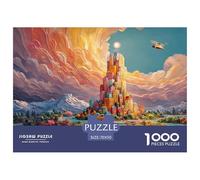 City Located on an Island 1000 Pcs Carton Premium Coffret De Puzzles Futuristic Stacked City Stimulant Et Éducatif Défi Unique Puzzles As Birthday Gifts 70x50cm/1000pcs