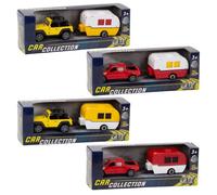 City Mini Die Cast Car Met Caravan 1:50 Pb 4 Ass