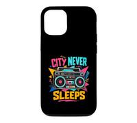 City Never Sleeps Retro Boombox Urban Music Lover Coque pour iPhone 12/12 Pro