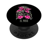 City of El Paso Lunettes de soleil en forme de chignon PopSockets PopGrip Adhésif