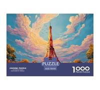 City of Utopia Features The Eiffel Tower 1000 Pcs Carton Extra-épais Lot de Puzzles Magical Urban Tower Stimulant Et Éducatif Jeu Familial Puzzles As Birthday Gifts 70x50cm/1000pcs