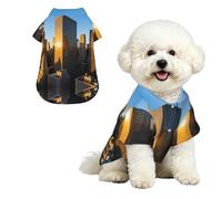City Patten M Pet Chemise hawaïenne pour petits chiens - Tenue d'été mignonne pour la plage - Vêtement doux et respirant avec boutons