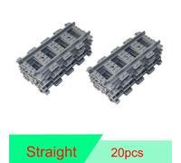 City-Rail De Commutation De Voie Ferrée,Modèle De Brique,Droit,Doux,Croisé,Pont,Cadeau Pour Enfant,Compatible Avec Chemin De Fer,Jouet De Nuits En Essence - Type Stright 20pcs