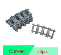 City-Rail De Commutation De Voie Ferrée,Modèle De Brique,Droit,Doux,Croisé,Pont,Cadeau Pour Enfant,Compatible Avec Chemin De Fer,Jouet De Nuits En Essence - Type Curved 20pcs