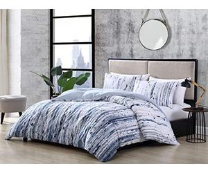 City Scene | Sokal Collection | Parure de lit - 100 % coton, certifié Oeko-tex, ultra douce, pour toutes les saisons, pré-lavée pour plus de douceur, très grande, bleu