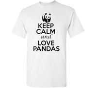 City Shirts Keep Calm and Love Pandas Adult T Shirt Tee Manches Courtes(Medium)