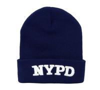 City-Souvenirs Bonnet de Police brodé Bleu Marine Hiver New York Skull Cap, Bleu Marine/Blanc, Taille Unique