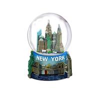 City-Souvenirs Boule à Neige New York avec l'horizon de New York, 6,3 cm de Haut, Moderne, Verre, Vert, Noir, Gris