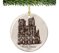 City-Souvenirs Notre-Dame Décoration de Noël en Porcelaine Double Face 7 cm