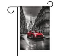 City Street Drapeaux rouges pour voiture, printemps et été, 30,5 x 45,7 cm, double face pour extérieur, drapeaux saisonniers et bannières pour patio, cour, terrasse, porche, jardin, terrasse, balcon