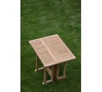 Jan Kurtz Table pliante/table de balcon City teck naturel LxlxH 90x70x73cm