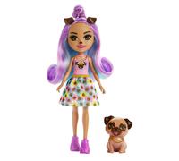 City Tails Main Street Enchantimals - Bêtes Citadines - Poupée Penna Carlin Et Figurine Animal Trusty - Mini Poupée - 4 Ans Et +