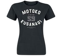 CITY TIME Ghost in The Shell - Motoko Kusanagi Femme T-Shirt - Noir, Taille:Small