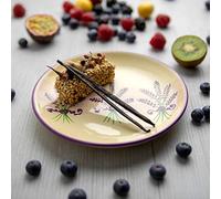 City to Cottage | Assiette à dessert | beige à motif lavande en céramique faite et peinte à la main | 20cm