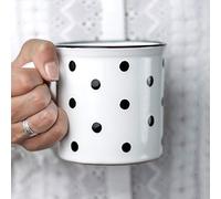 City to Cottage® Blanc et noir | Pois à pois | Designer fait main peint à la main | Unique en céramique extra large 500 ml | Tasses à chocolat chaud café thé avec poignée | Cadeau