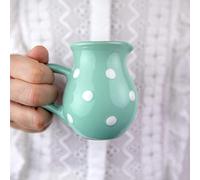 City to Cottage | Pot à lait Saucière | bleu turquoise à pois blancs en céramique fait et peint à la main