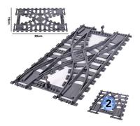 City Train Rail Crossing Track Pour Enfants,R64,Soft Tracks,Cruved Straight Railway Importer Décennie Ks,Bricks, Toys For Boys - Type 1 Set Two-Way Change
