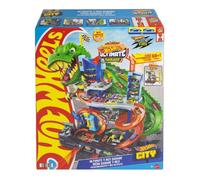 Hot Wheels City Garage T-Rex Ultime et 2 Voitures